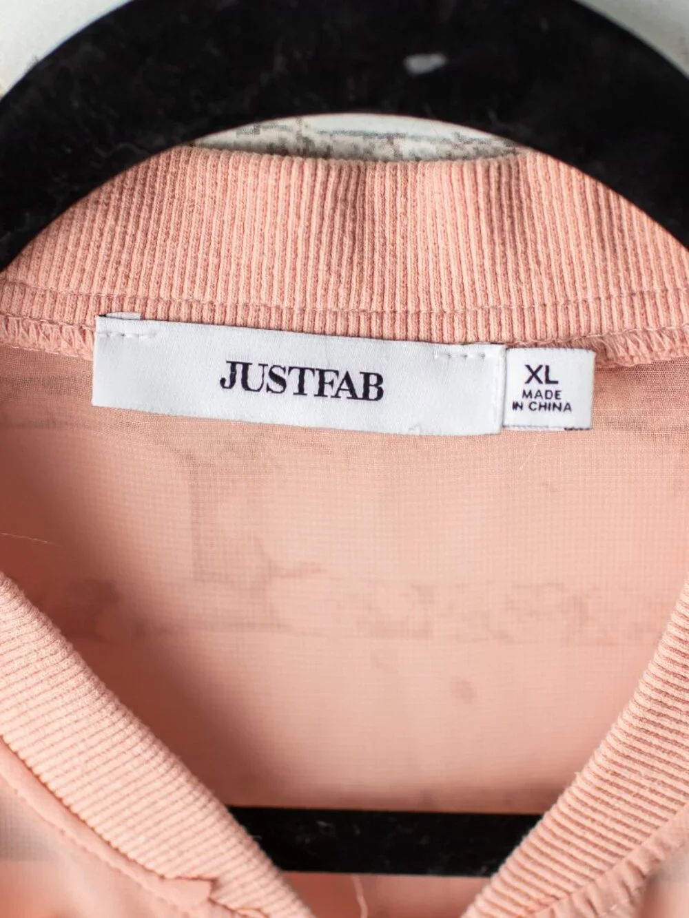JustFab Bomber Jacket Sheer XL Adorned with 3D Floral Appliqués Mellow Rose - Picture 4 of 7